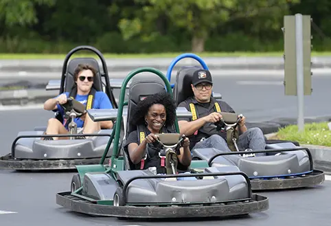 Nuvotronics employees enjoying some go-cart racing